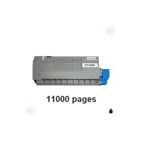 toner noir pour imprimante Oki C710 équivalent 44318608