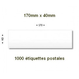 Boite de 1000 étiquettes postales 170 x 40 blanches