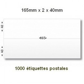 Boite de 1000 étiquettes postales 165 x (2x40) blanches